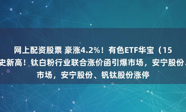 网上配资股票 豪涨4.2%！有色ETF华宝（159876）续创历史新高！钛白粉行业联合涨价函引爆市场，安宁股份、钒钛股份涨停